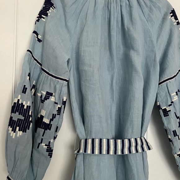 NWT Benaras by Citrus Embroidered Caftan Dress Size XS Linen - Picture 9 of 12